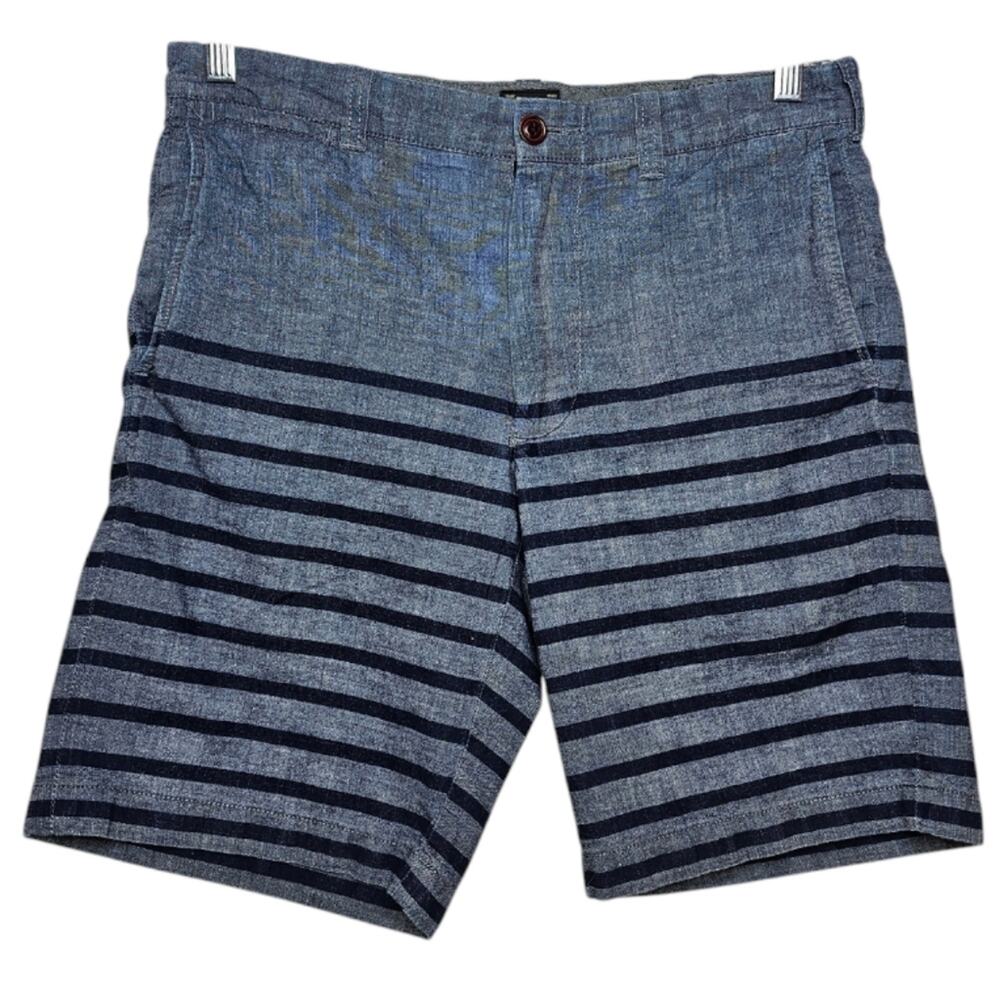 J Crew Stanton Chambry Striped Flat Front Pocketed Shorts Waist 30